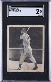 1939 Play Ball #92 Ted Williams Rookie Card – SGC GD 2